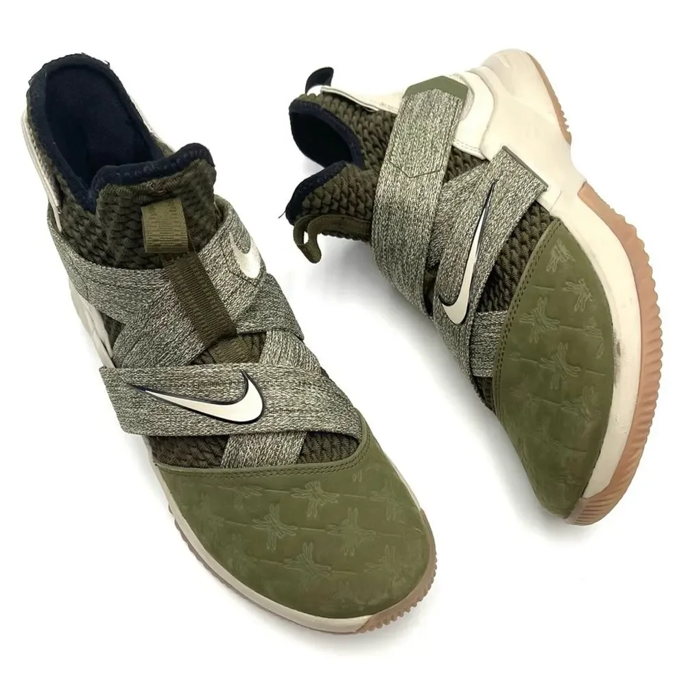 NIKE LeBron Soldier XII EP Olive Canvas High Cut A02609-300 size 7.5 basketball
